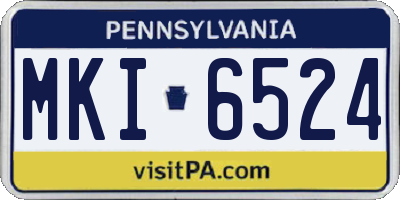 PA license plate MKI6524
