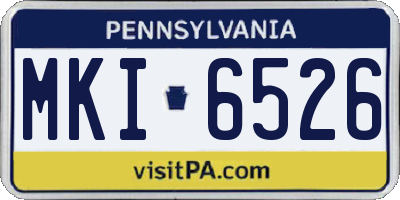 PA license plate MKI6526