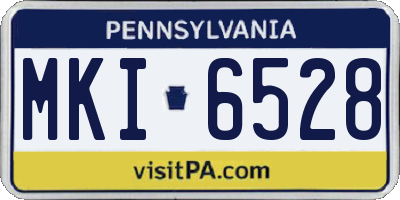 PA license plate MKI6528