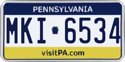 PA license plate MKI6534
