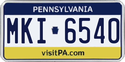 PA license plate MKI6540