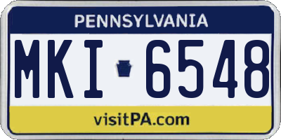PA license plate MKI6548