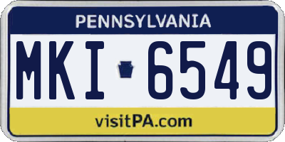 PA license plate MKI6549