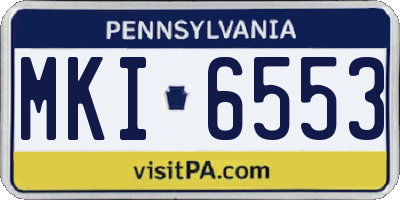 PA license plate MKI6553