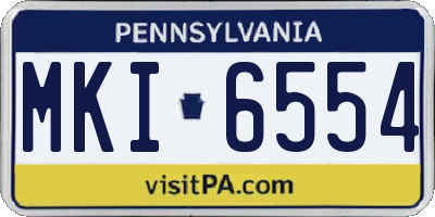 PA license plate MKI6554