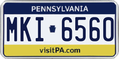 PA license plate MKI6560