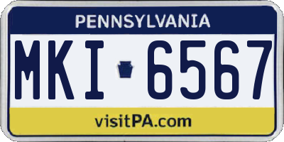 PA license plate MKI6567