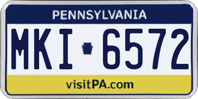 PA license plate MKI6572
