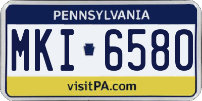 PA license plate MKI6580