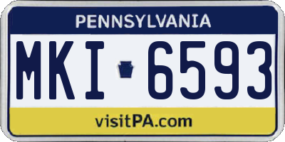 PA license plate MKI6593