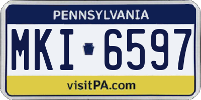PA license plate MKI6597