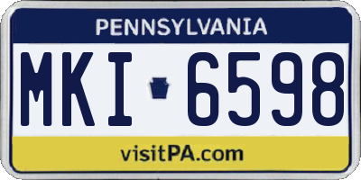 PA license plate MKI6598