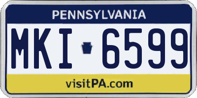 PA license plate MKI6599