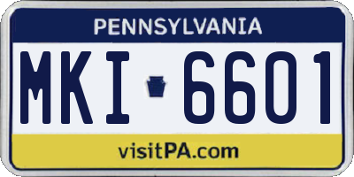 PA license plate MKI6601