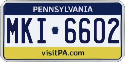 PA license plate MKI6602