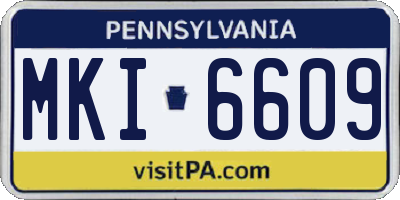 PA license plate MKI6609