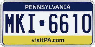 PA license plate MKI6610