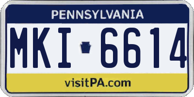 PA license plate MKI6614