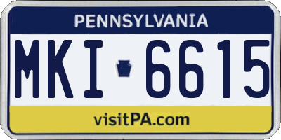 PA license plate MKI6615