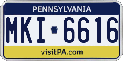 PA license plate MKI6616