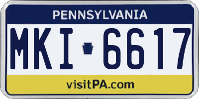 PA license plate MKI6617