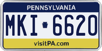 PA license plate MKI6620