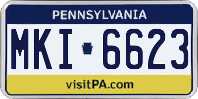 PA license plate MKI6623