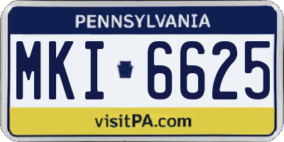 PA license plate MKI6625