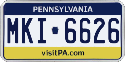 PA license plate MKI6626