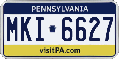 PA license plate MKI6627