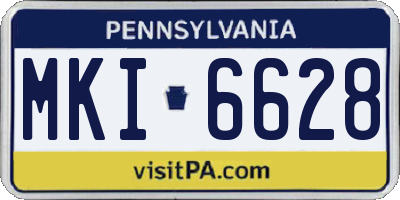 PA license plate MKI6628