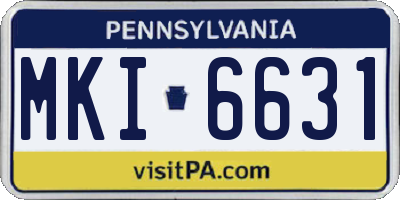 PA license plate MKI6631