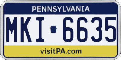 PA license plate MKI6635