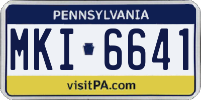 PA license plate MKI6641