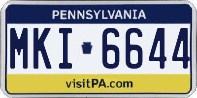 PA license plate MKI6644