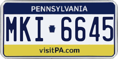 PA license plate MKI6645