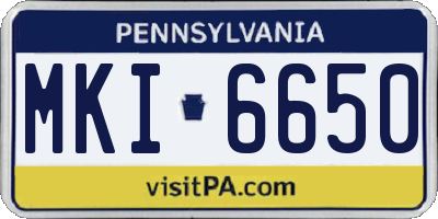 PA license plate MKI6650