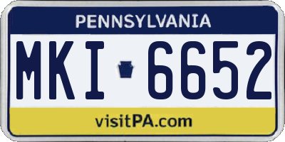 PA license plate MKI6652