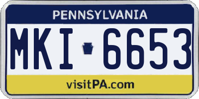 PA license plate MKI6653