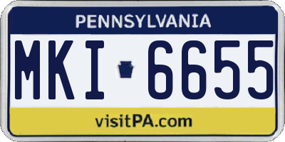 PA license plate MKI6655