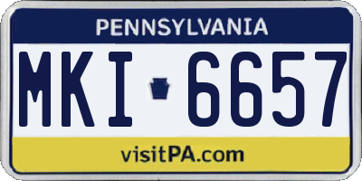 PA license plate MKI6657