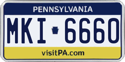 PA license plate MKI6660