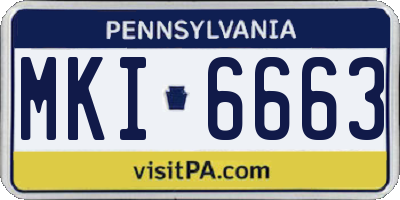 PA license plate MKI6663