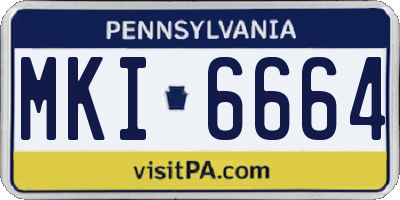 PA license plate MKI6664