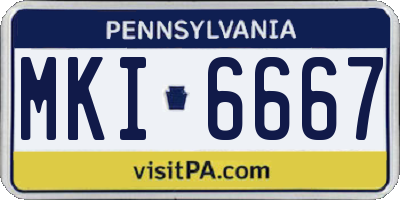 PA license plate MKI6667