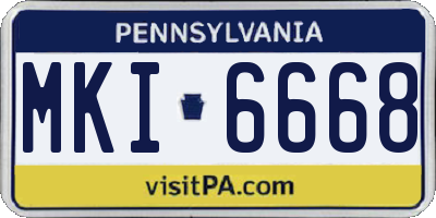 PA license plate MKI6668