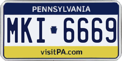 PA license plate MKI6669