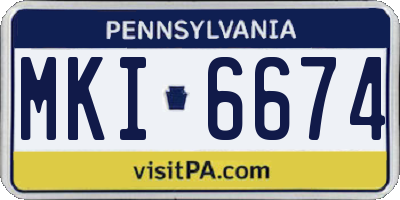 PA license plate MKI6674