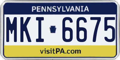 PA license plate MKI6675