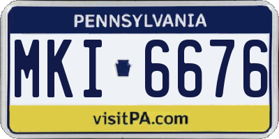 PA license plate MKI6676